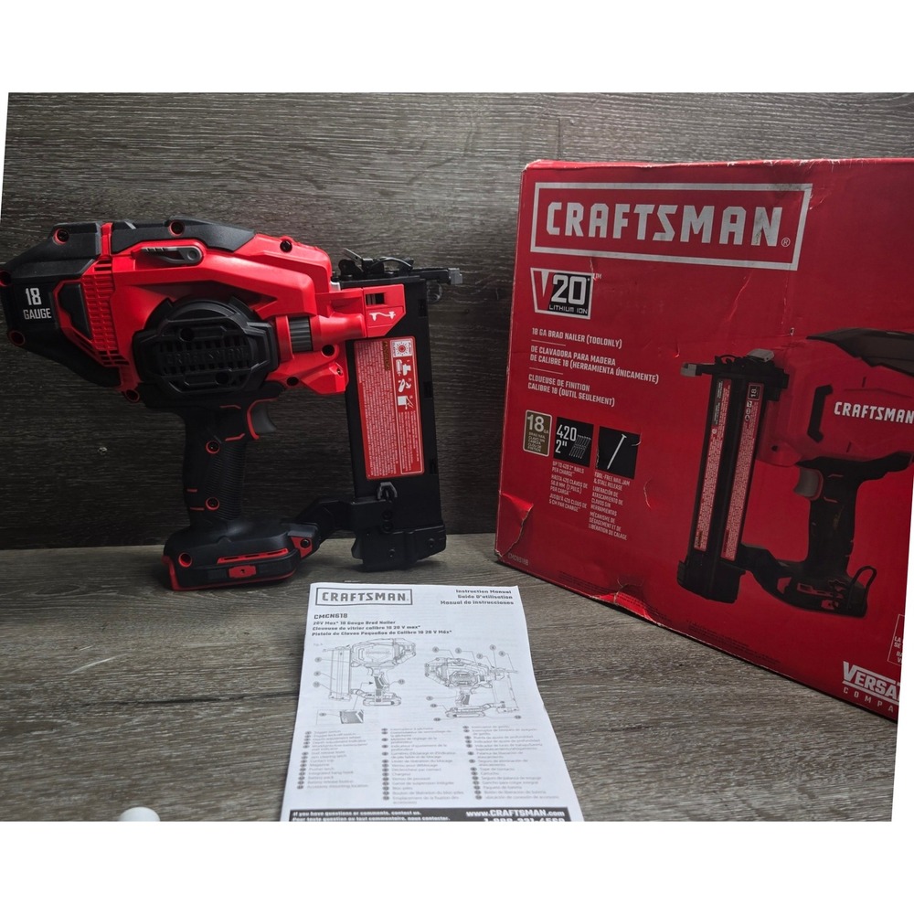 CRAFTSMAN CMCN618 V20 20V Max 18 Gauge Cordless Brad Nailer Type 2 (Tool Only)